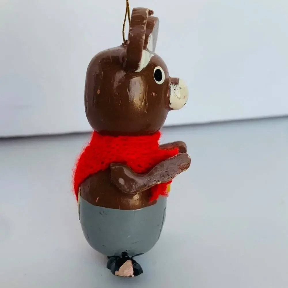 Vintage Wood Bear Ornament